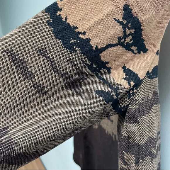 St. John mock neck sweater safari elephant print knit size medium - Picture 3 of 8